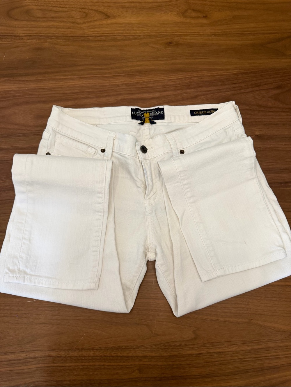 Lucky Brand - White Denim Charlie Capri